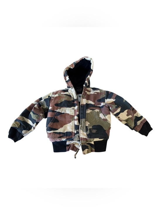 Walls Other - Walls Blizzard Pruf Camo Zip Hooded Winter Jacket - Green Brown Tan Boys XS 4/5